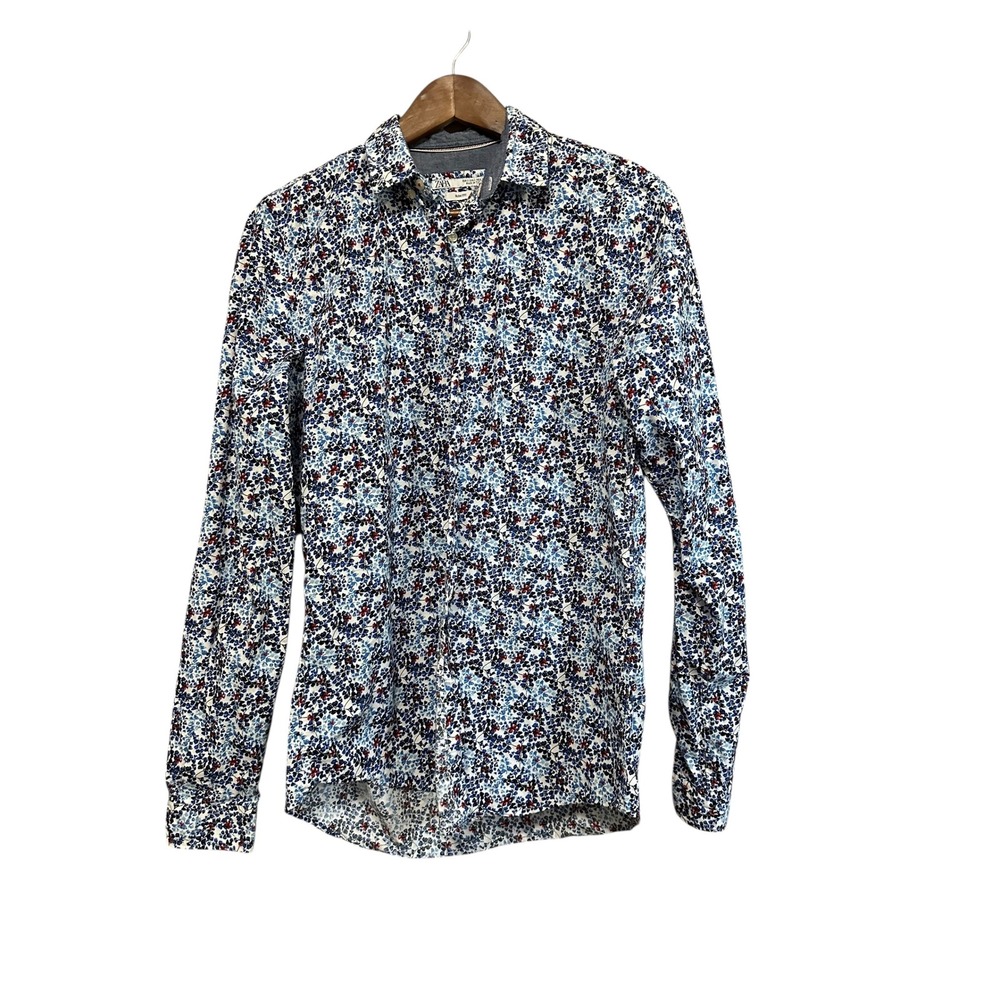 Zara Slim Fit Floral Print Button Down‎ Shirt, Long Sleeve, Women's Small